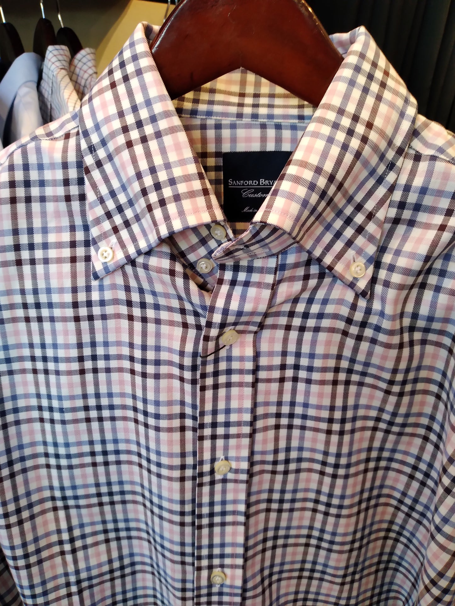 Sanford B Pink Plaid LS shirt