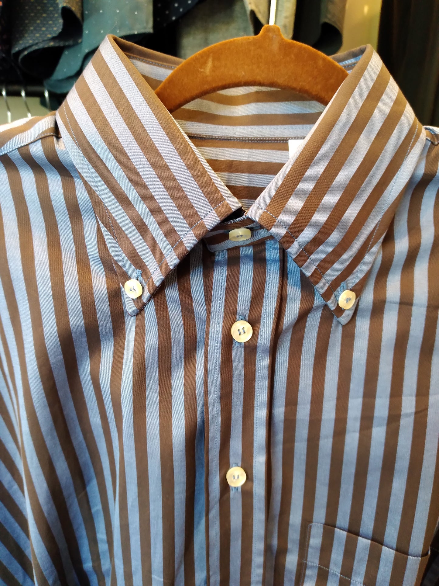Sanford B Blue Stripe LS shirt