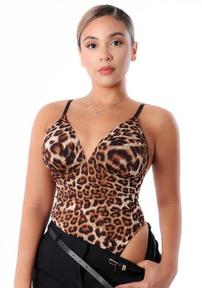 Feline Satin V Cut Bodysuit