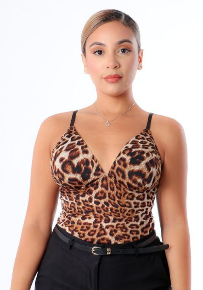 Feline Satin V Cut Bodysuit