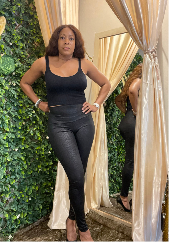 Python Faux Leather Pants