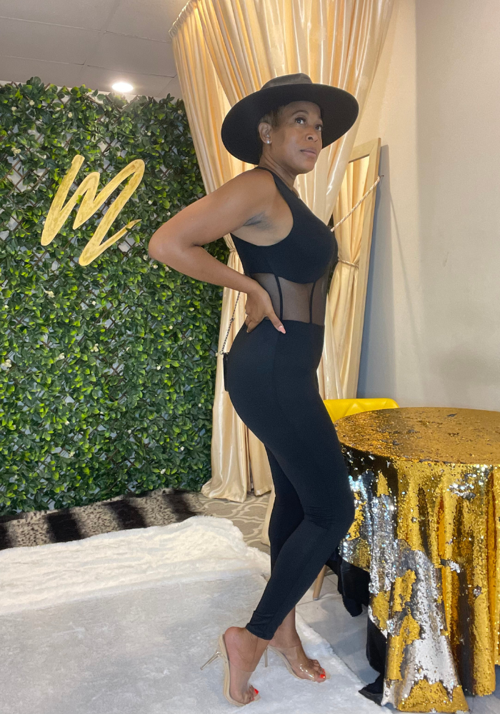 Sheer Torso Bodycon Jumpsuit
