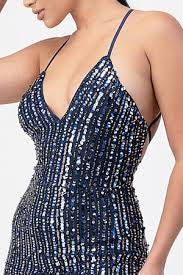 Blue Midnight Sequin Gown