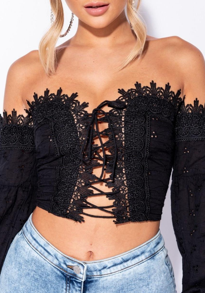 Glam Laced Broderie Top