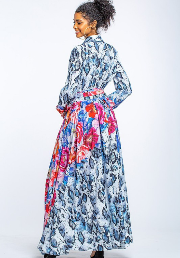 Flor Snake Print Maxi Dress